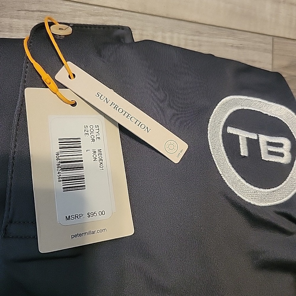 Peter Millar Performance Jersey Men Large Gray Su… - image 8